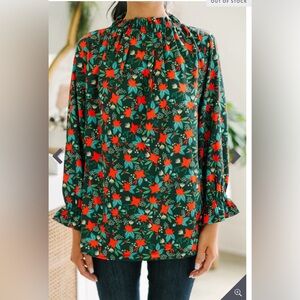 Floral Emerald Holly Women's Blouse
